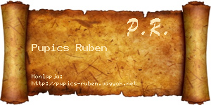 Pupics Ruben névjegykártya